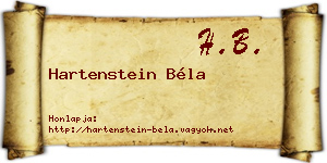 Hartenstein Béla névjegykártya