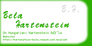 bela hartenstein business card